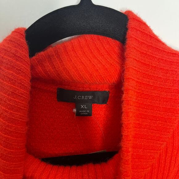 NEW J. Crew Women's Cable-Knit Half-Zip Sweater in Supersoft Yarn Red XL BD032 - Picture 6 of 8